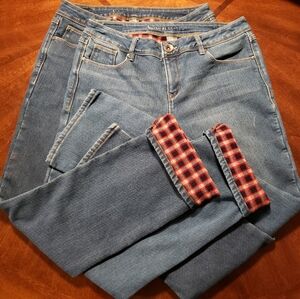 Lot Of 2 Pairs Of Womens Natural Reflections Fleece Lined Jeans